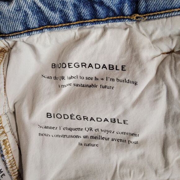 FRAME Jeans Le Slouch Biodegradable Size 24 Blue Straight Leg Button Fly 29x28.5 - Picture 8 of 13